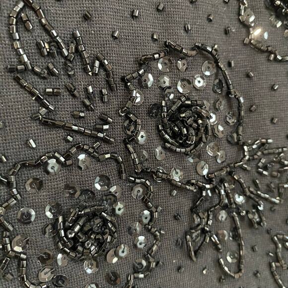 Vivienne Tam VTG 90s Holiday Whimisigoth Black Beaded Knit Bodycon Dress 1 - Picture 4 of 6